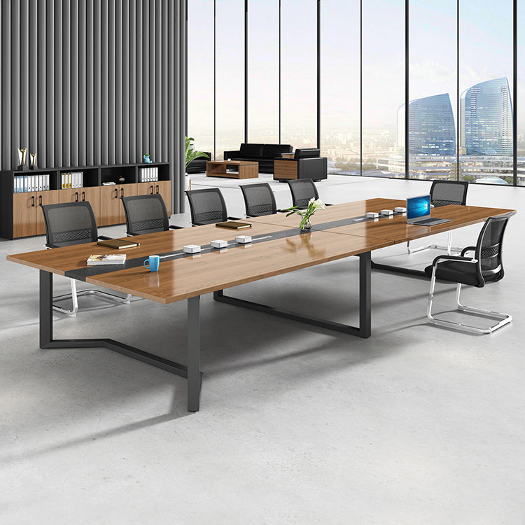 Rectangle Office Meeting Table Modern Style Wooden Writing Desk