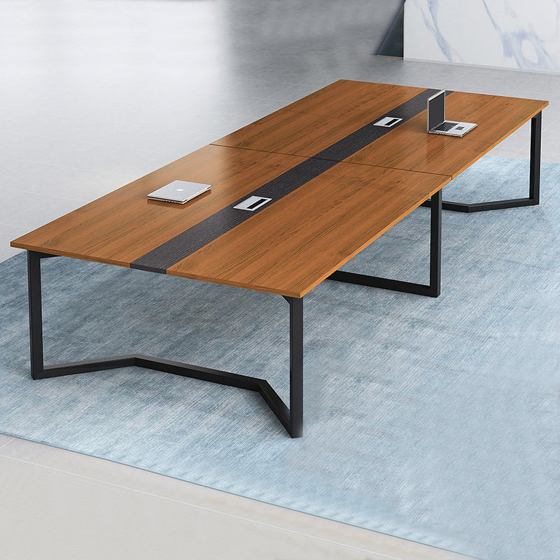 Rectangle Office Meeting Table Modern Style Wooden Writing Desk