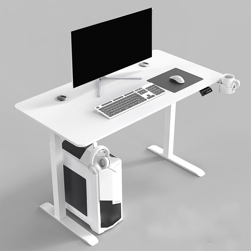 Contemporary T-Shape Gaming Desk Wooden Adjustable Gaming Desk