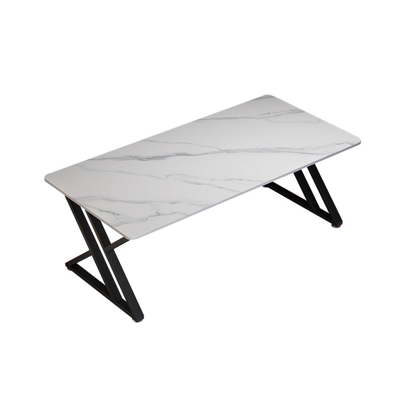 Rectangular Home Writing Desk Modern Style Stone Gaming Desk