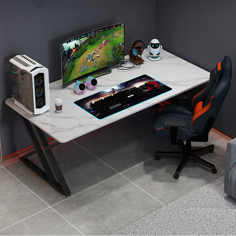 Rectangular Home Writing Desk Modern Style Stone Gaming Desk