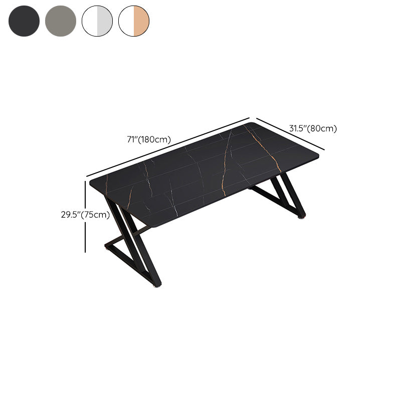 Rectangular Home Writing Desk Modern Style Stone Gaming Desk