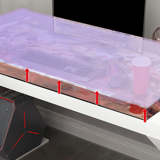 Contemporary Glass Rectangular Gaming Desk Mirrored Writing Desk for Home