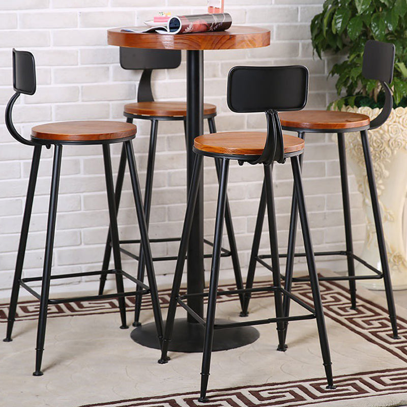 Industrial Brown Solid Wood Table Bar Dining Table for Kitchen Living Room