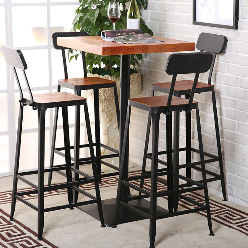 Industrial Brown Solid Wood Table Bar Dining Table for Kitchen Living Room