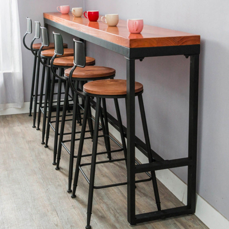 Modern Bar-height Table with Black Base 39-inch Height Table Top Bar Table