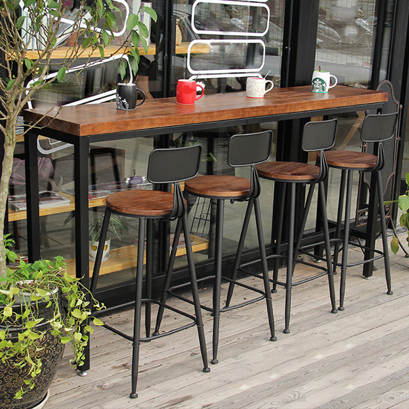 Modern Bar-height Table with Black Base 39-inch Height Table Top Bar Table