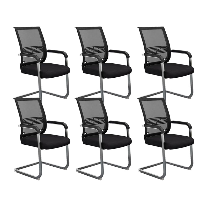 Mid Back Home Office Chair Chrome Frame Black Breathable Air Grid Chair