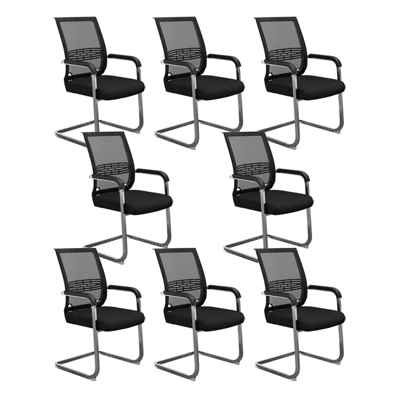 Mid Back Home Office Chair Chrome Frame Black Breathable Air Grid Chair