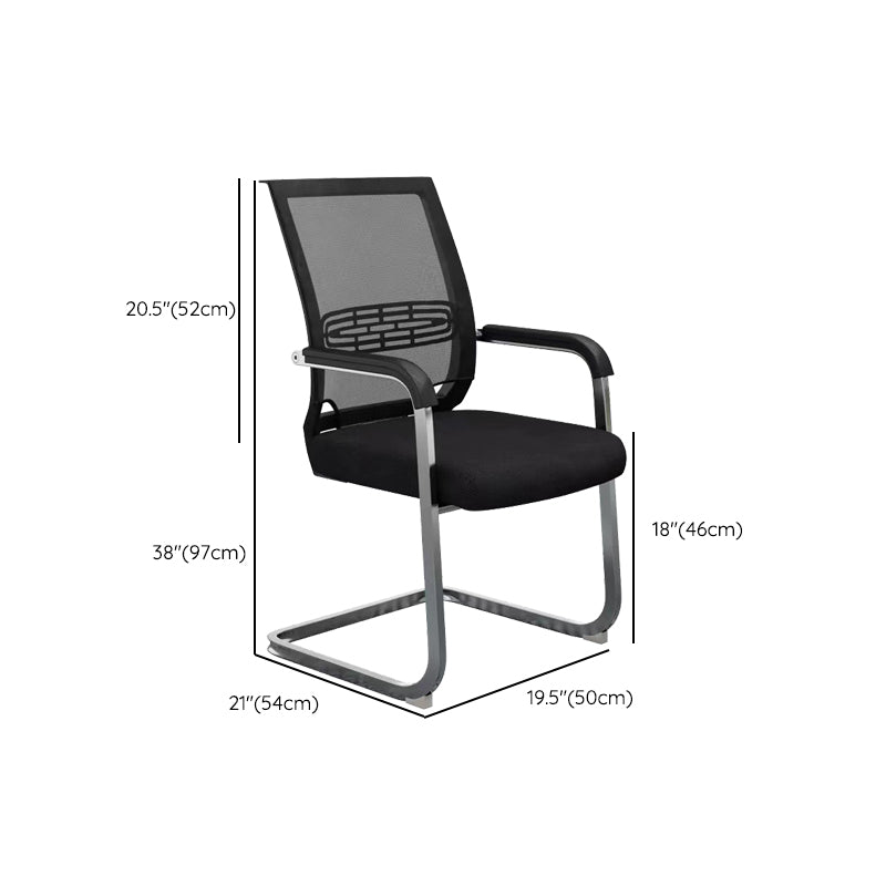 Mid Back Home Office Chair Chrome Frame Black Breathable Air Grid Chair