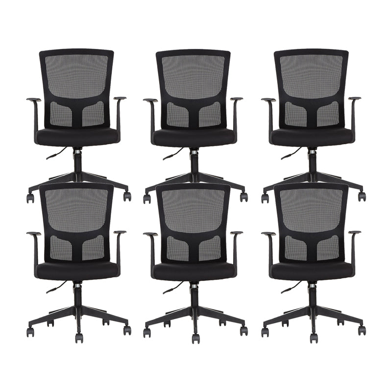 18" Wide Modern Desk Chair Breathable Air Grid Black Office Chair