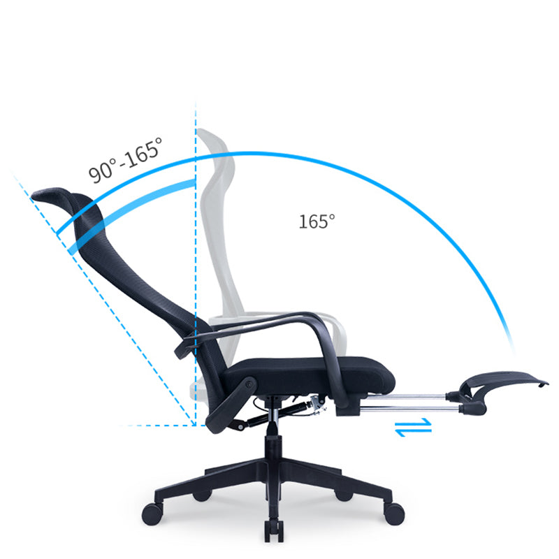 High Back Ergonomic Task Chair Modern Style Fixed Arms Desk Chair