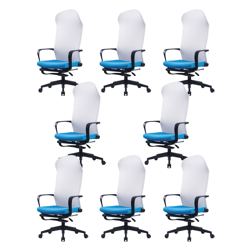 High Back Ergonomic Task Chair Modern Style Fixed Arms Desk Chair