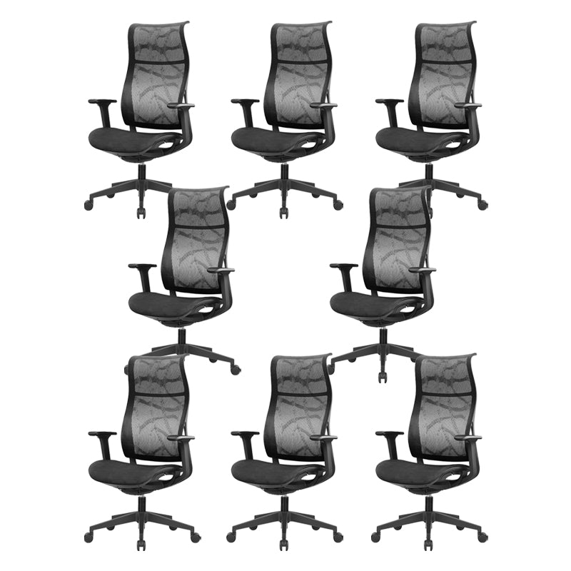 Modern High Back Swivel Chair Office Slide Desk Chair with Adjustable Arms