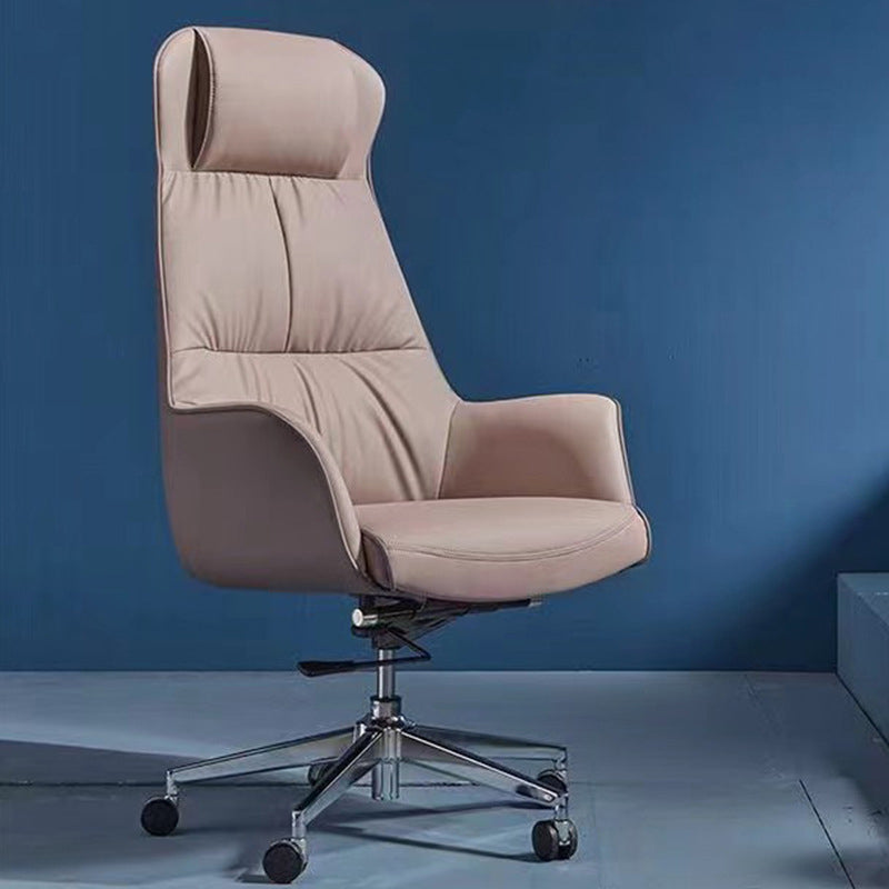 Contemporary High Back Swivel Chair Leather Home Office Chair