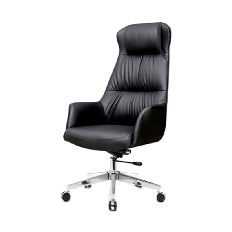 Contemporary High Back Swivel Chair Leather Home Office Chair