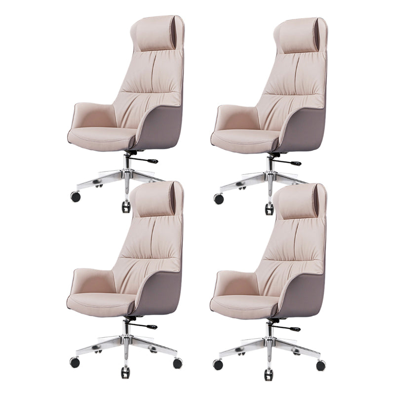 Contemporary High Back Swivel Chair Leather Home Office Chair