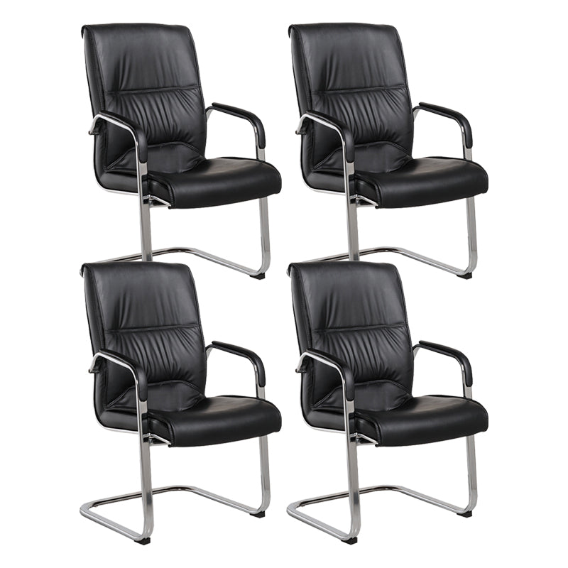 Contemporary Desk Chair Black Leather Arms Included Office Chair