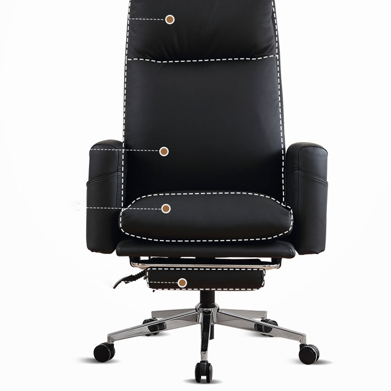 High Back Swivel Chair Modern Faux Leather Managers Chair with Arm