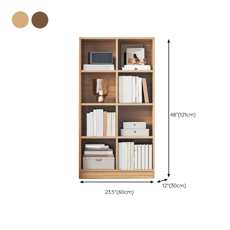 Modern Standard Bookshelf Engineered Wood Closed Back Bookcase