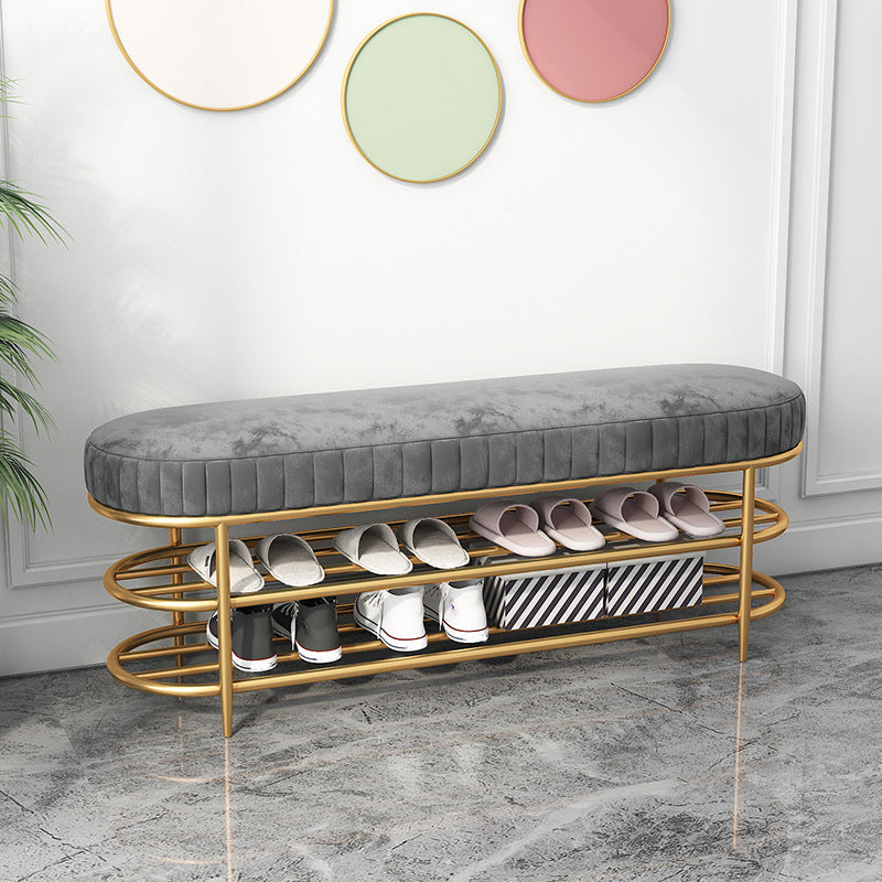 13.65-inch Width Modern Entryway Bench Cushioned Metal Seating Bench