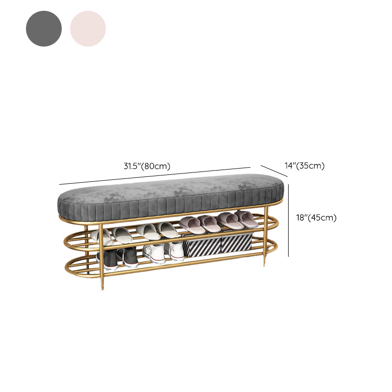 13.65-inch Width Modern Entryway Bench Cushioned Metal Seating Bench