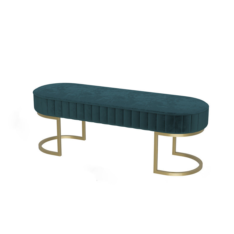 15.6-inch Width Modern Seating Bench Cushioned Metal Solid Color Bench