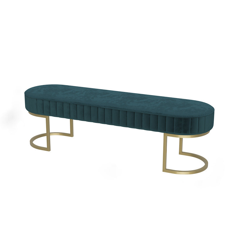 15.6-inch Width Modern Seating Bench Cushioned Metal Solid Color Bench