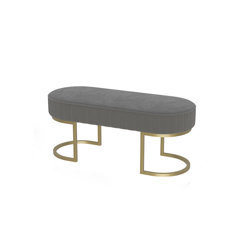 15.6-inch Width Modern Seating Bench Cushioned Metal Solid Color Bench