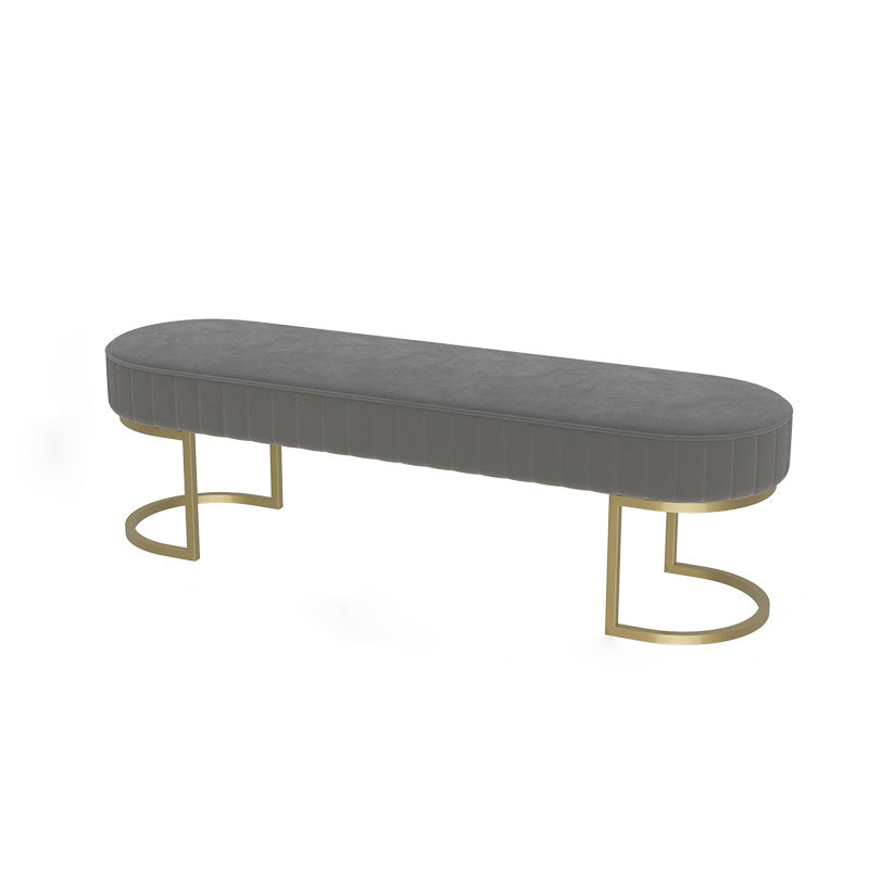 15.6-inch Width Modern Seating Bench Cushioned Metal Solid Color Bench