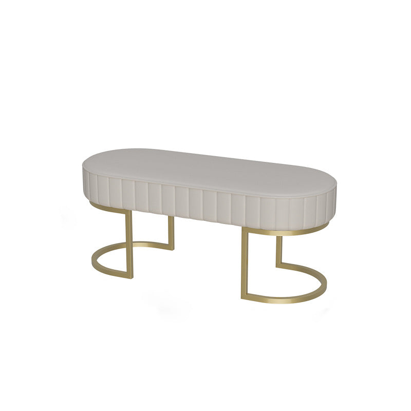 15.6-inch Width Modern Seating Bench Cushioned Metal Solid Color Bench