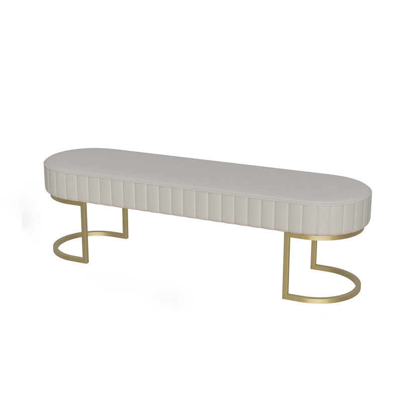 15.6-inch Width Modern Seating Bench Cushioned Metal Solid Color Bench