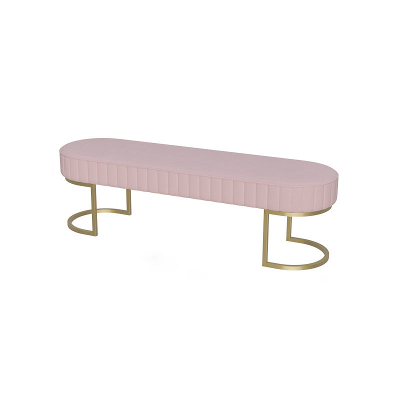 15.6-inch Width Modern Seating Bench Cushioned Metal Solid Color Bench