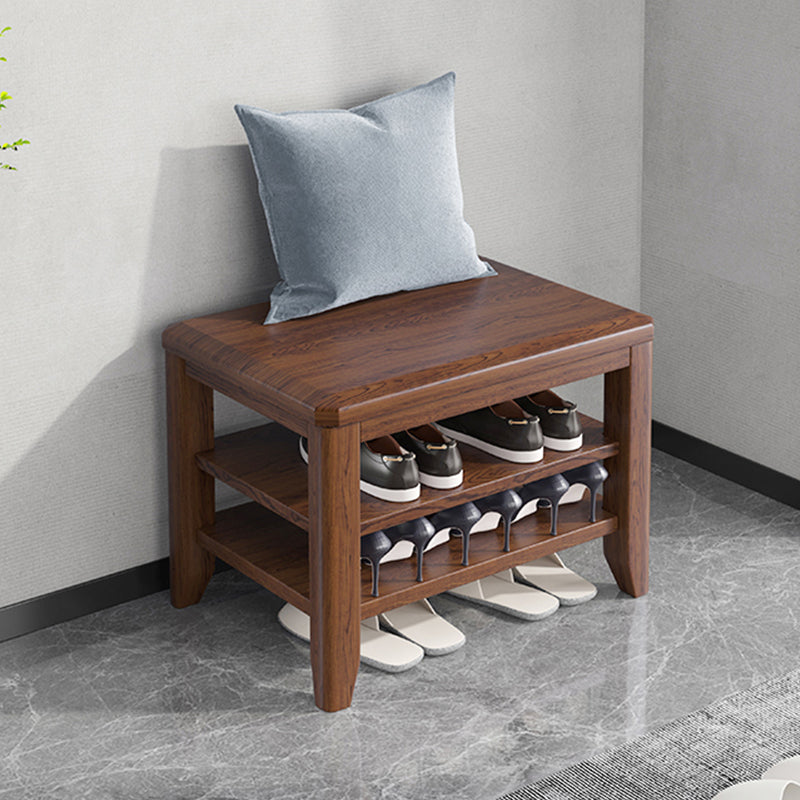 Modern Rubber Wood Bench Rectangle 12"Wide Seating Bench with Storage