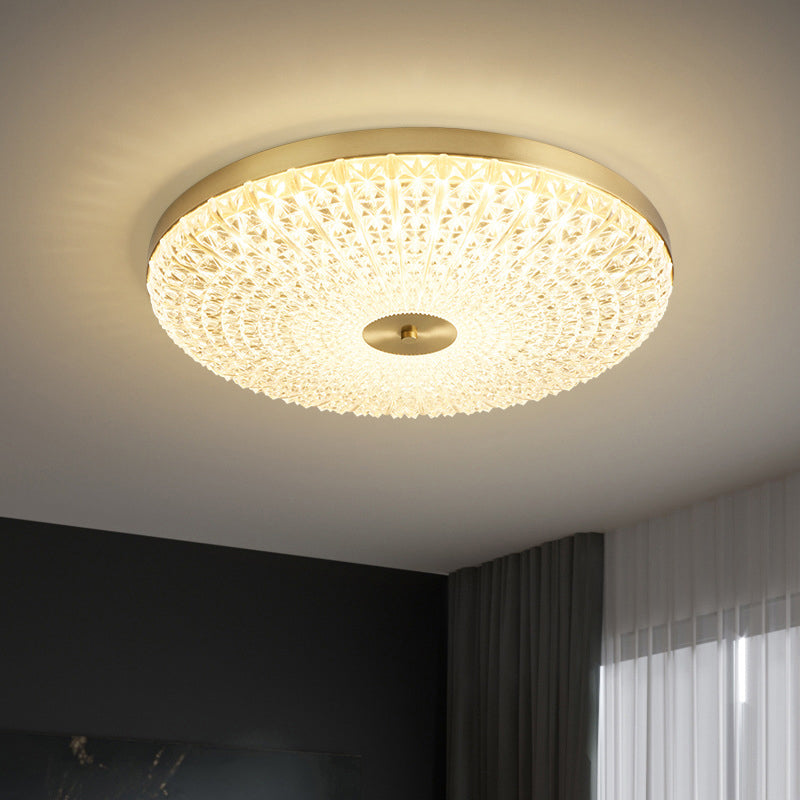 1-Light Drum Flush Mount Lighting Modern Acrylic Ceiling Lighting