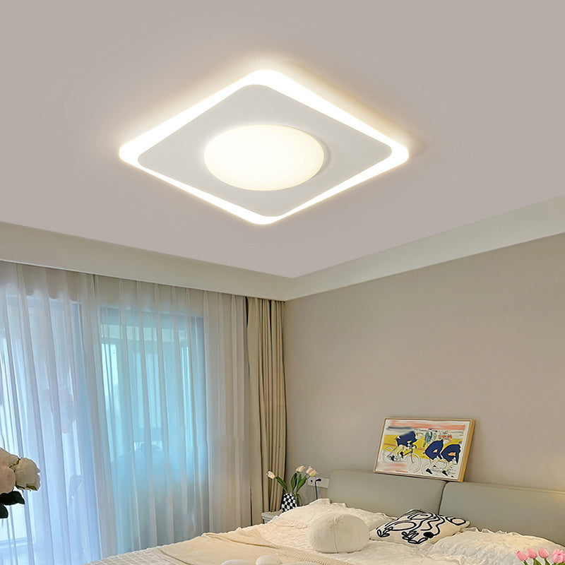 Modern Ceiling Mount Light White Ceiling Light with Acrylic Shade for Bedroom