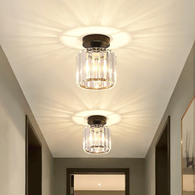 Crystal Flush Mount Lighting Fixtures Minimalist 1 Light Semi Flush Light