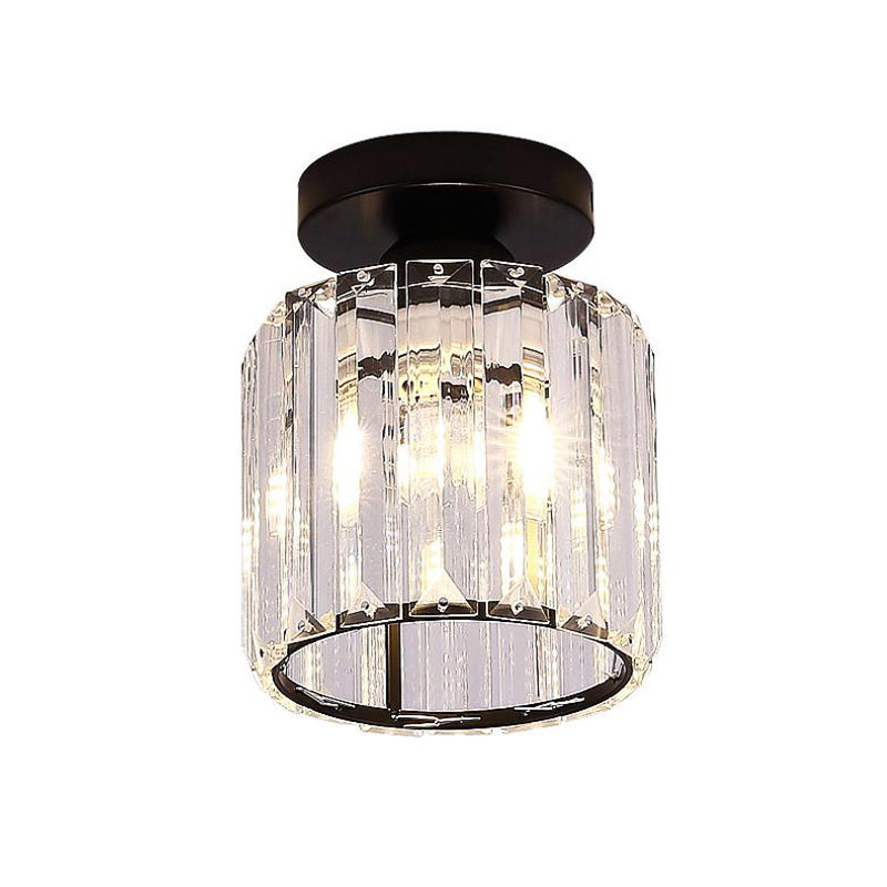 Crystal Flush Mount Lighting Fixtures Minimalist 1 Light Semi Flush Light