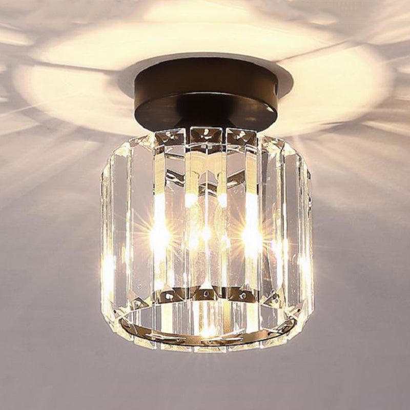 Crystal Flush Mount Lighting Fixtures Minimalist 1 Light Semi Flush Light