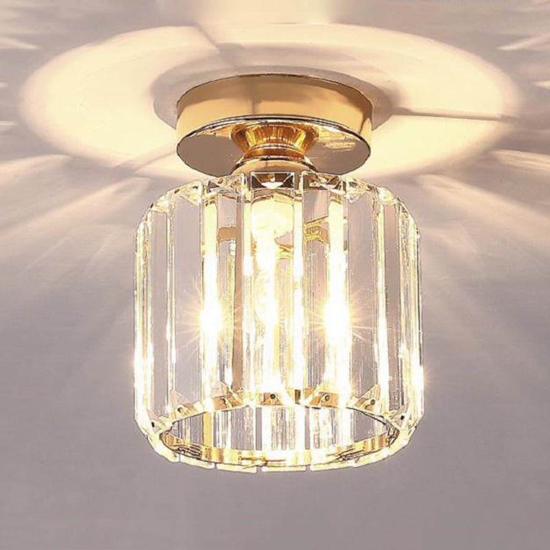 Crystal Flush Mount Lighting Fixtures Minimalist 1 Light Semi Flush Light