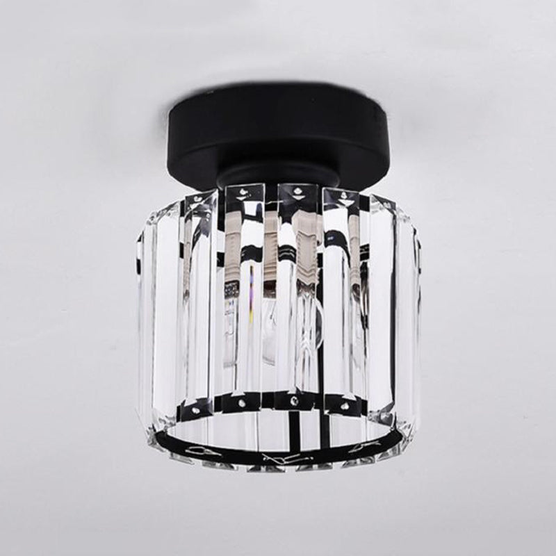 Crystal Flush Mount Lighting Fixtures Minimalist 1 Light Semi Flush Light