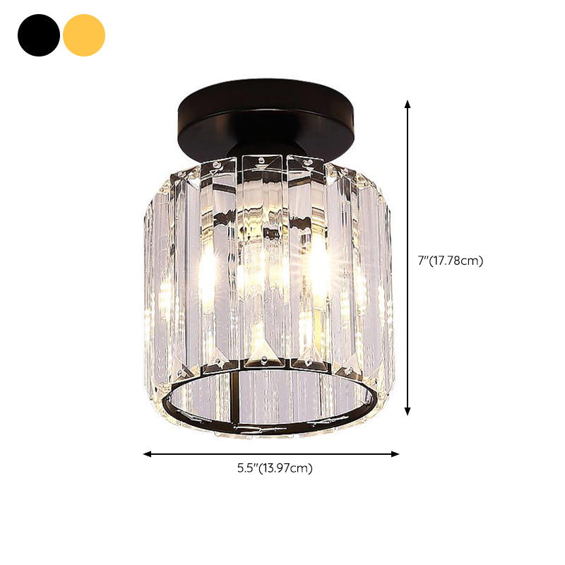 Crystal Flush Mount Lighting Fixtures Minimalist 1 Light Semi Flush Light