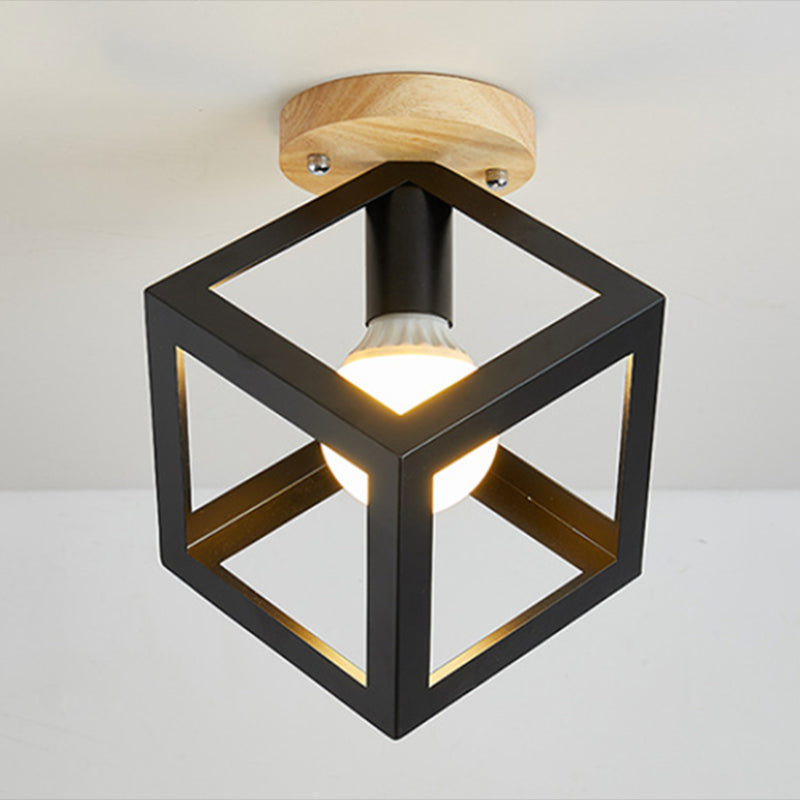 Geometric Shape Metal Flush Ceiling Light Modern 1 Light Flush Mount Light Fixture