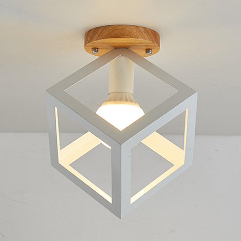 Geometric Shape Metal Flush Ceiling Light Modern 1 Light Flush Mount Light Fixture