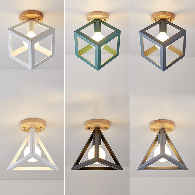 Geometric Shape Metal Flush Ceiling Light Modern 1 Light Flush Mount Light Fixture