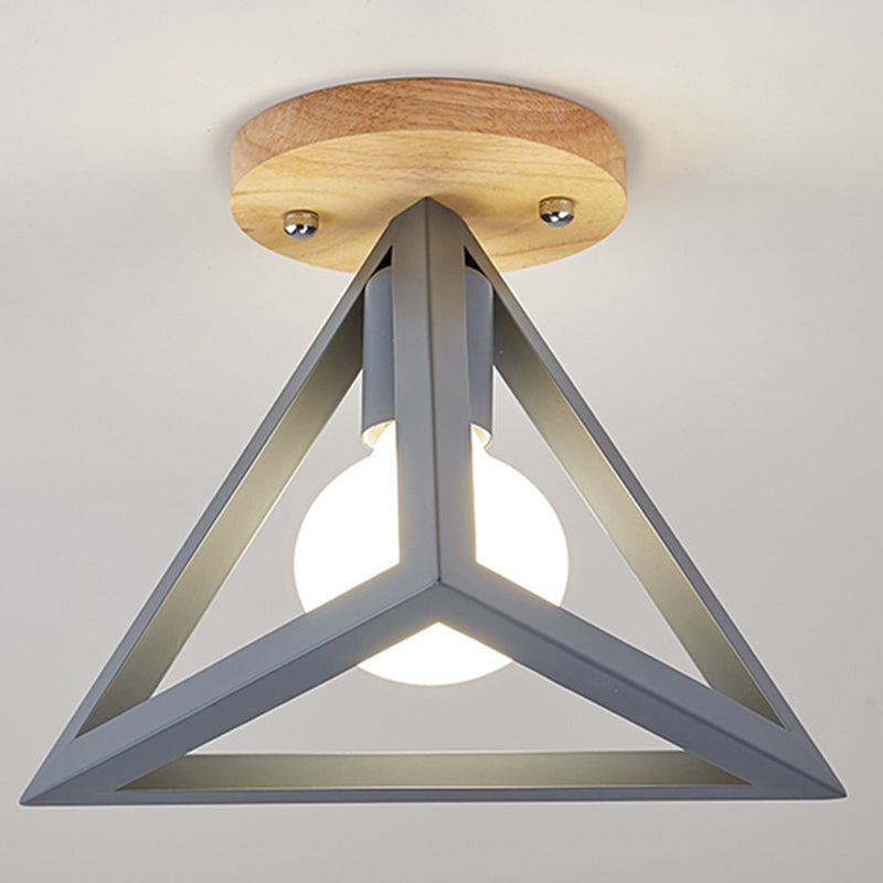 Geometric Shape Metal Flush Ceiling Light Modern 1 Light Flush Mount Light Fixture