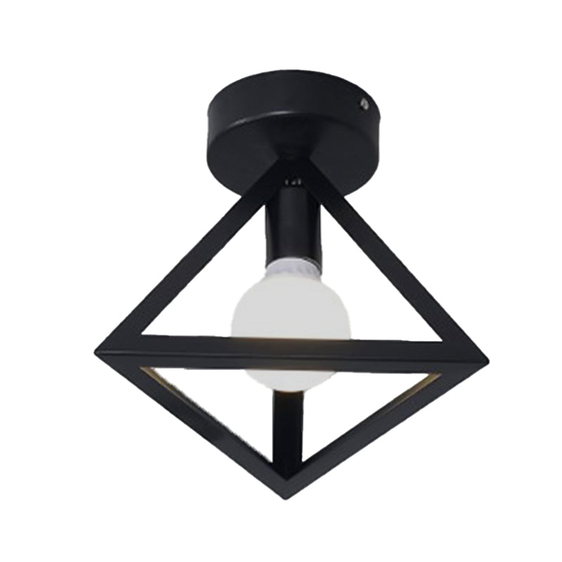 Metal Geometric Shape Flush Ceiling Light Modern 1 Light Flush Mount Light Fixture