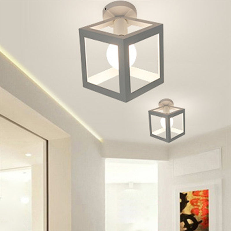 Metal Geometric Shape Flush Ceiling Light Modern 1 Light Flush Mount Light Fixture