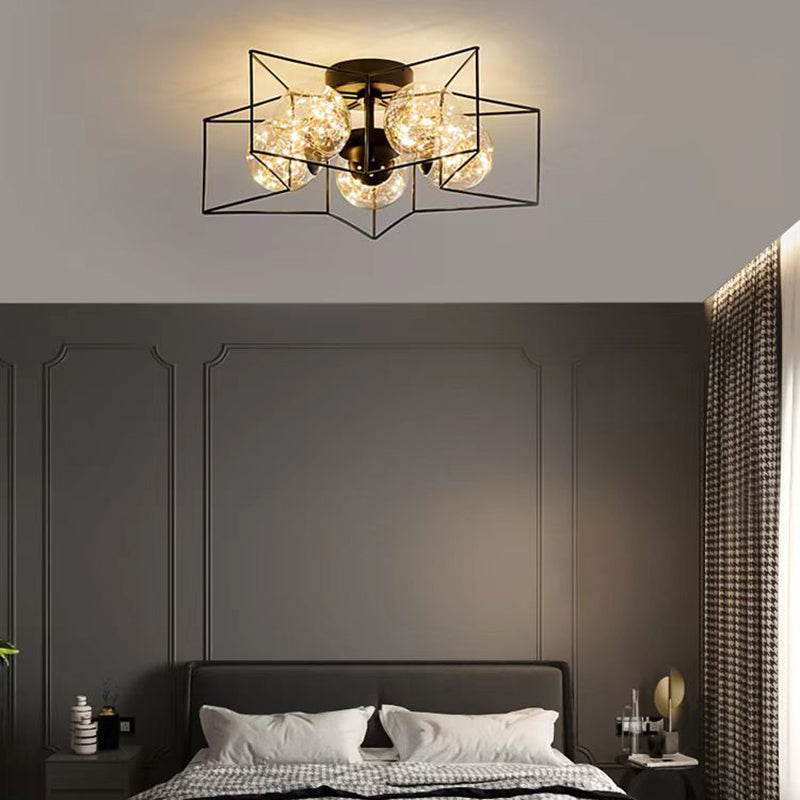 Star Shape Metal Flush Ceiling Light Modern 5 Lights Flush Mount Light Fixture