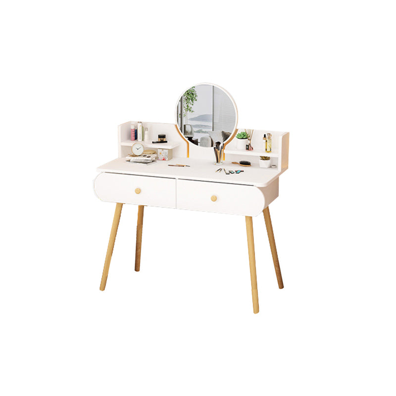 Modern Makeup Vanity Desk with Mirror and Storage Shelves, 47.25"